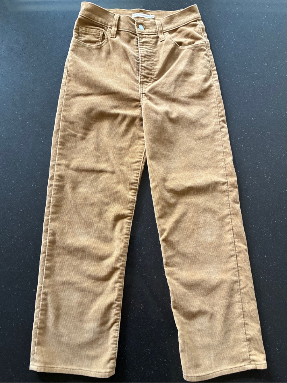 Levi’s Ribcage Straight Ankle Corduroy Pants in Mustard Tan Size 26